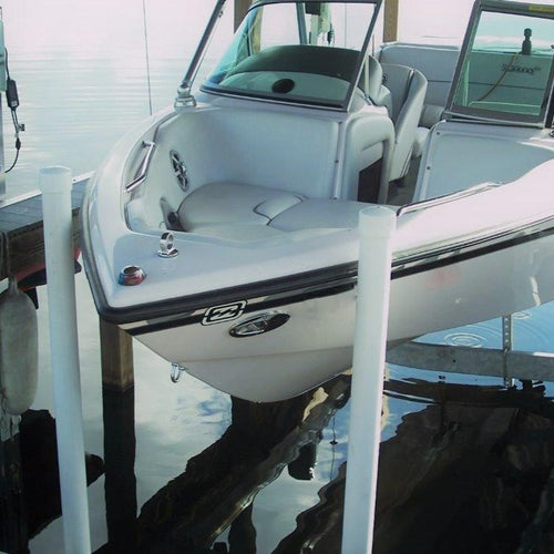 A bow stop for a shorestation boat lift, jet ski lift or boat hoist lift