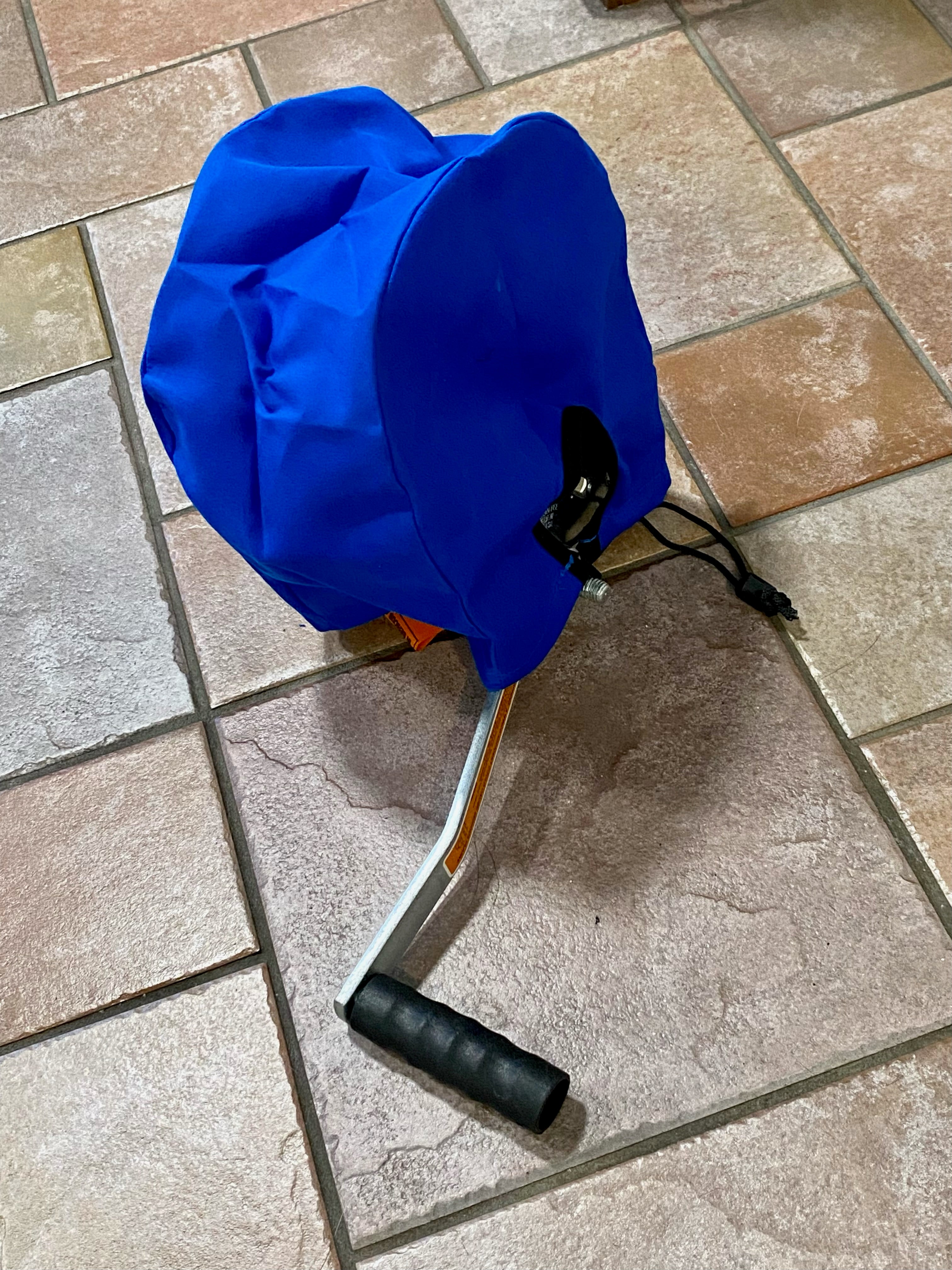 Blue SunBrella Brake Winch Cover
