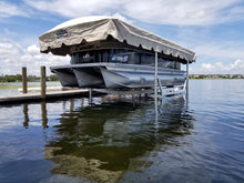 Shore Station boat lift with canopy