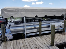 ShoreStation canopy on a freestanding pontoon or tri toon lift
